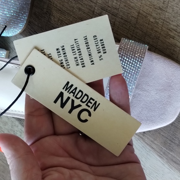 Madden NYC block heel two band rhinestone sandal - Picture 4 of 5